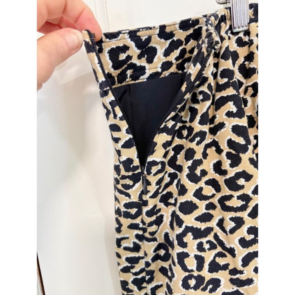 Talbots Leopard Print Pencil Skirt Womens Sz 20W Tan Navy‎ Plus Size Office Wear - Picture 5 of 11